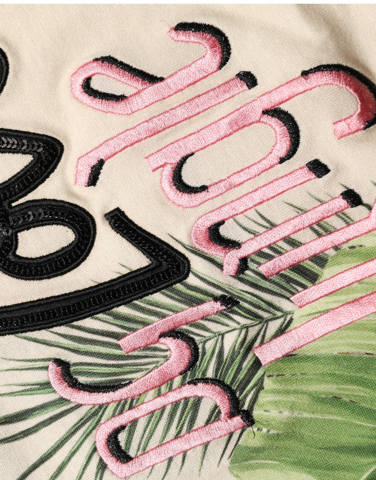 Beige Jungle Print Cotton Round Neck T-Shirt