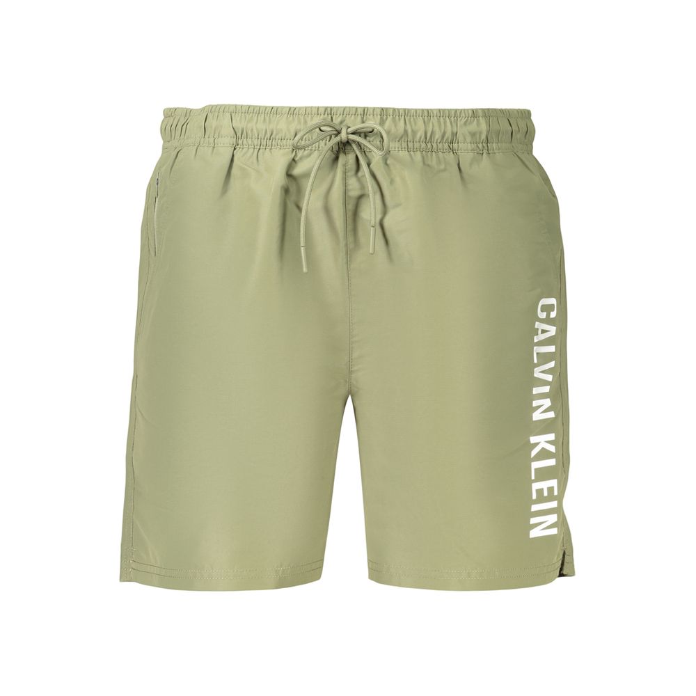 Green Polyester Men's Swim Shorts