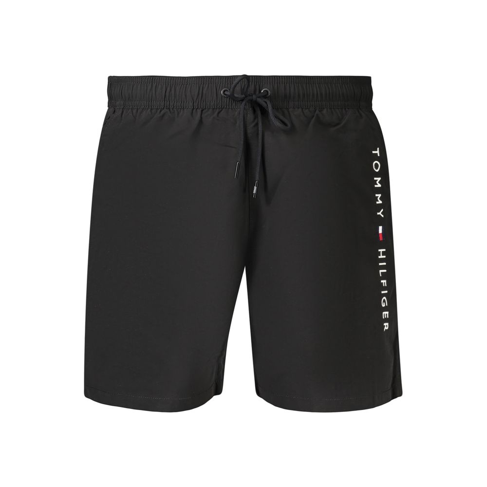 Black Polyester Men's Swimwear