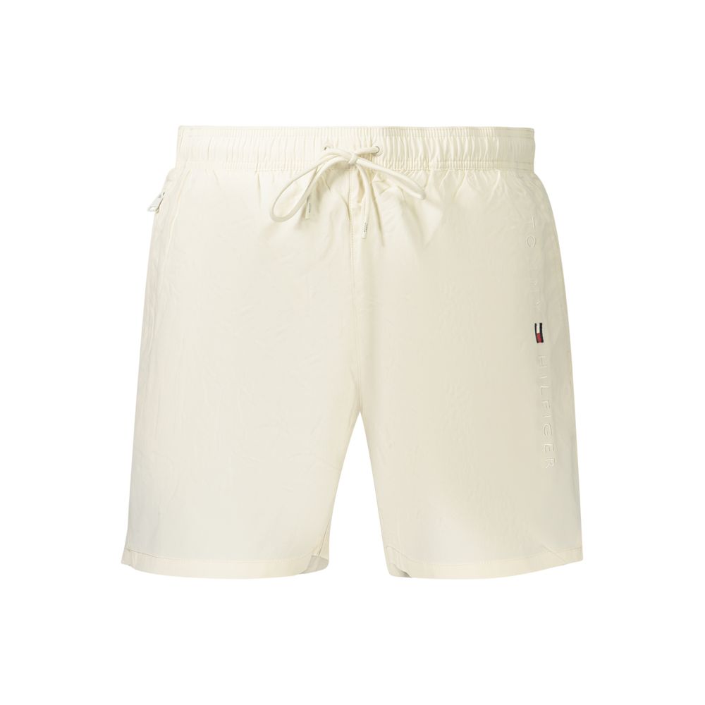 Beige Polyester Men's Short
