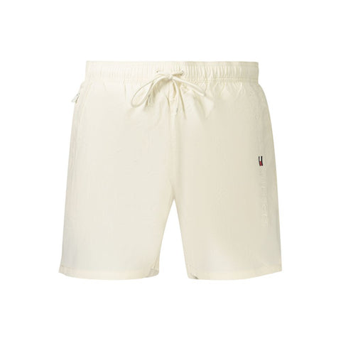 Beige Polyester Men's Short