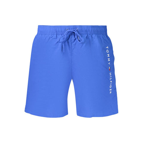 Blue Polyester Men's Shorts