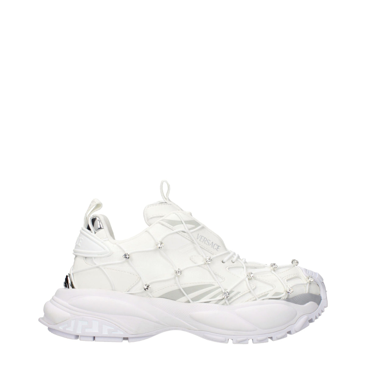 White Fabric Sneakers
