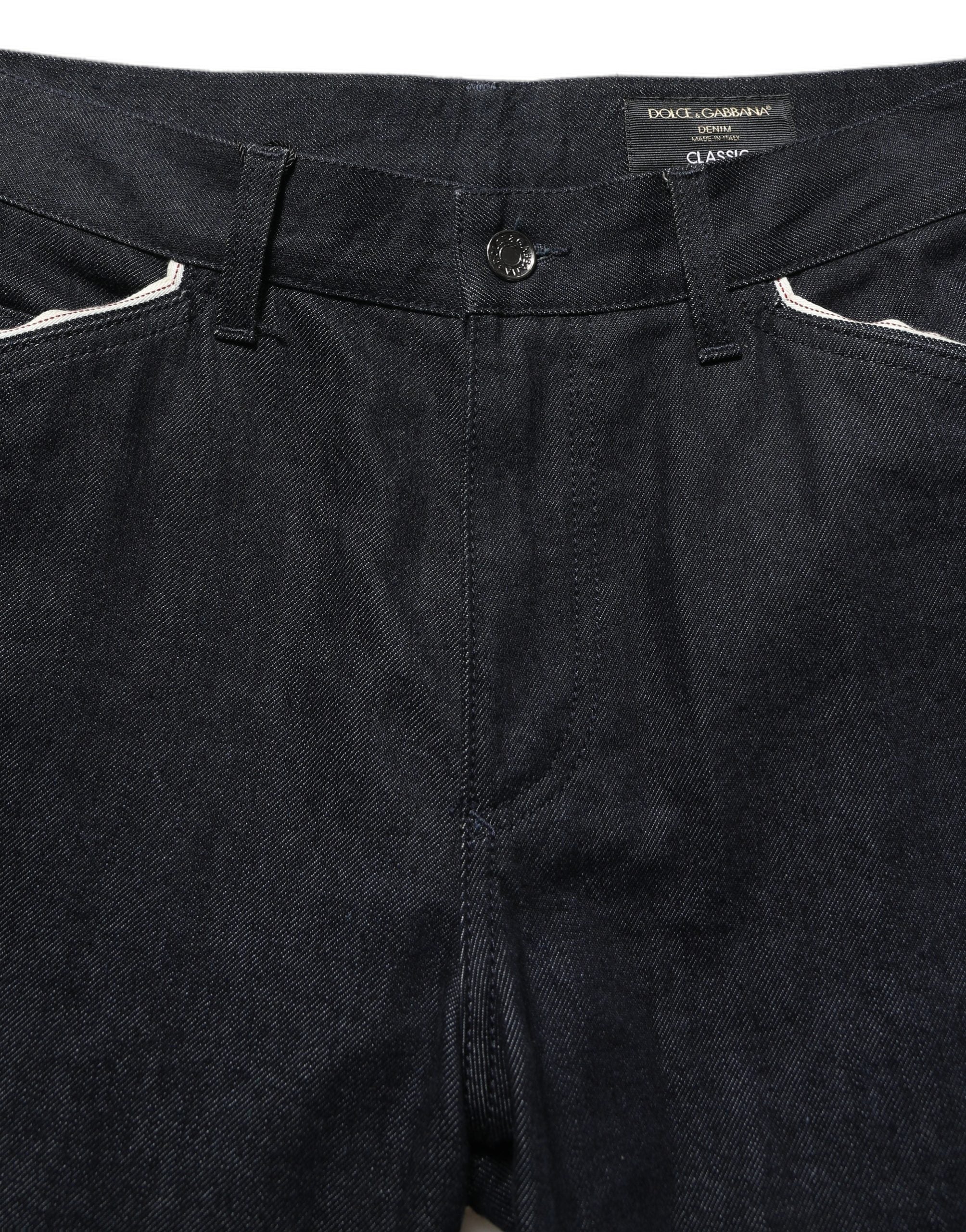Black Cotton Mid Waist Classic Men Denim Jeans