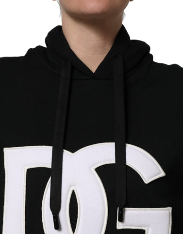 BlackWhite Appliqué Hooded Sweatshirt Sweater