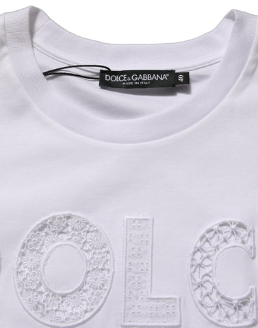 White Logo Round Neck Sleeveless T-shirt