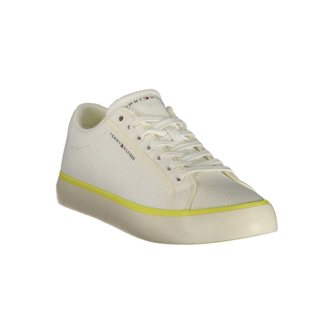 White Polyester Men Sneaker