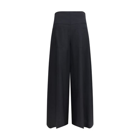 Black Cotton Casual Pants