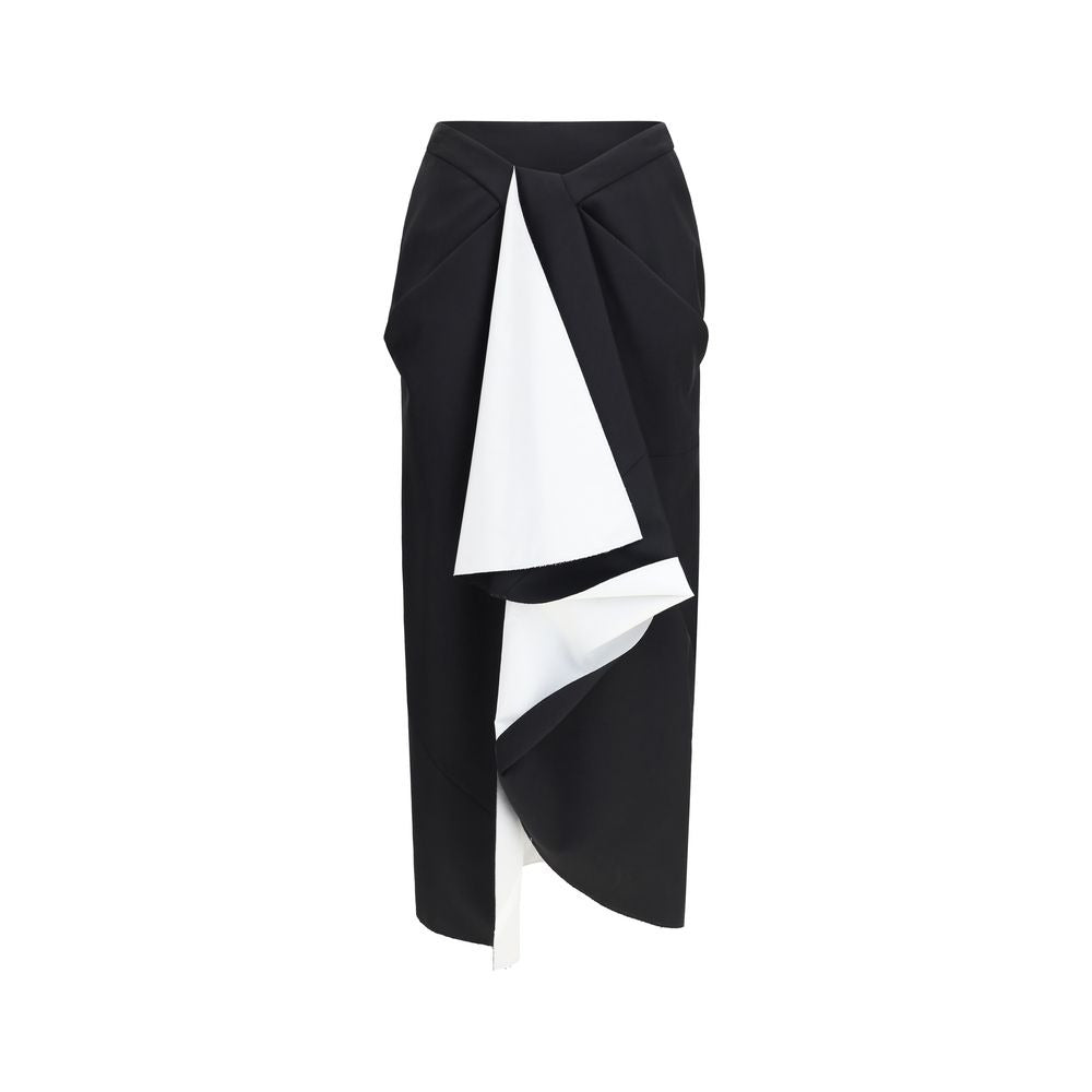 Black Wool Oves Aries Midi Skirt