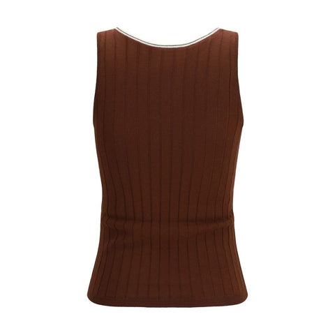 Bordeaux Wool Oves Aries Sleeveles T-Shirt