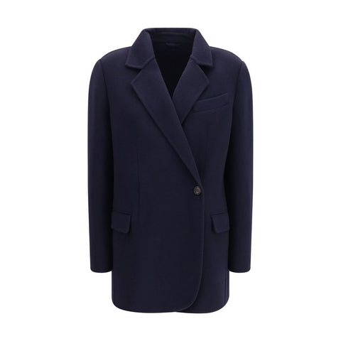 Blue Wool Oves Aries Full-Length Jacket