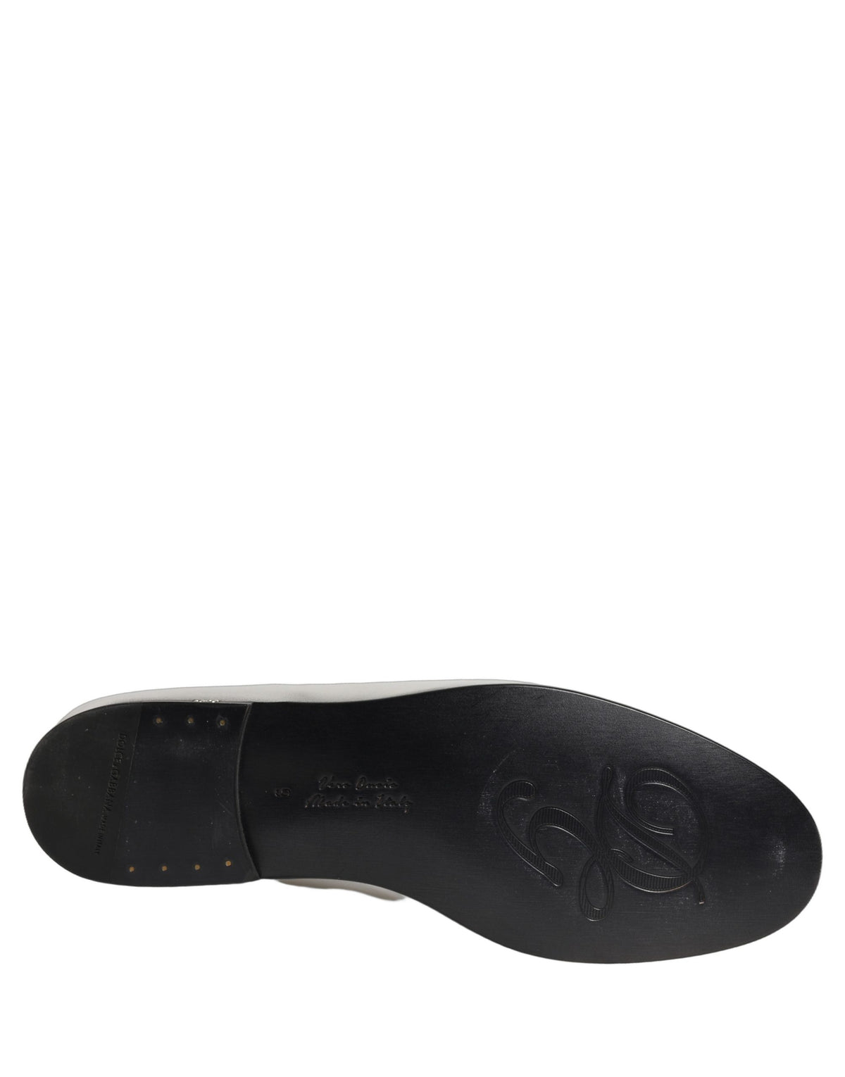 Silver Leather DG Logo Slip On Loafers Shoes