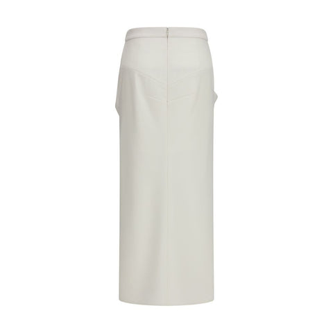 White Wool Oves Aries Long Skirt