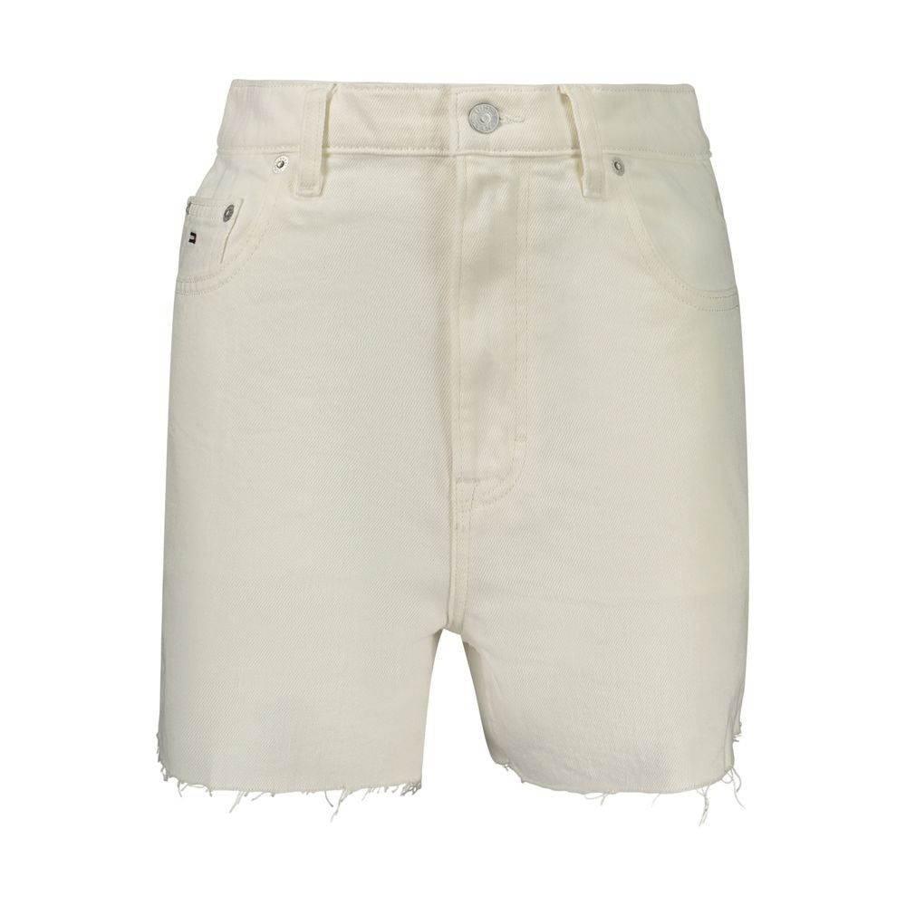White Cotton Women Shorts