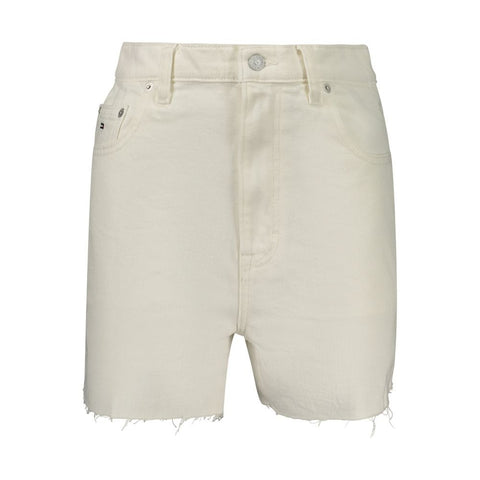 White Cotton Women Shorts
