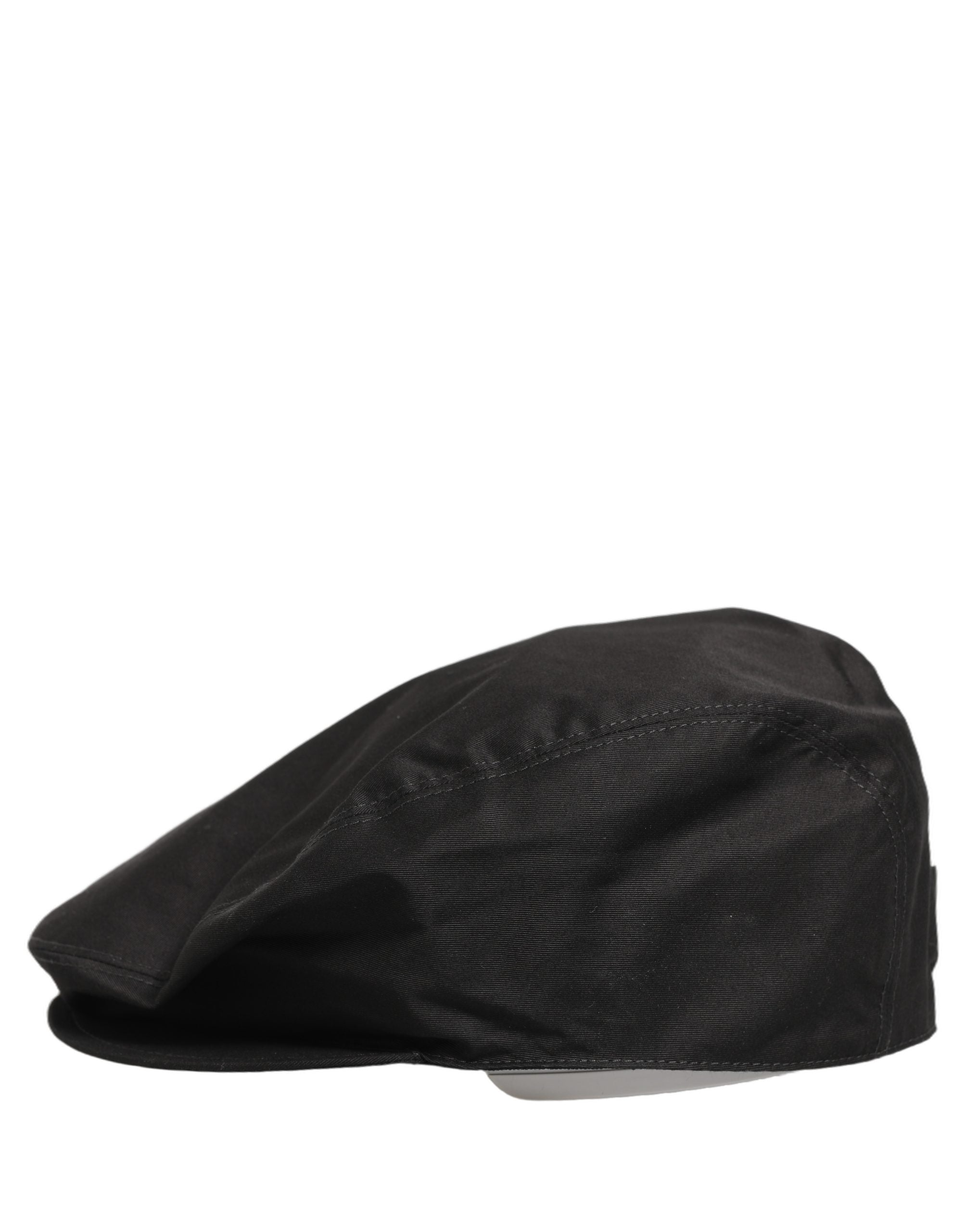 Men Black Cotton Stretch Newsboy Cloth Capello Hat
