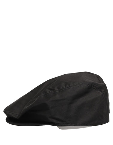 Men Black Cotton Stretch Newsboy Cloth Capello Hat