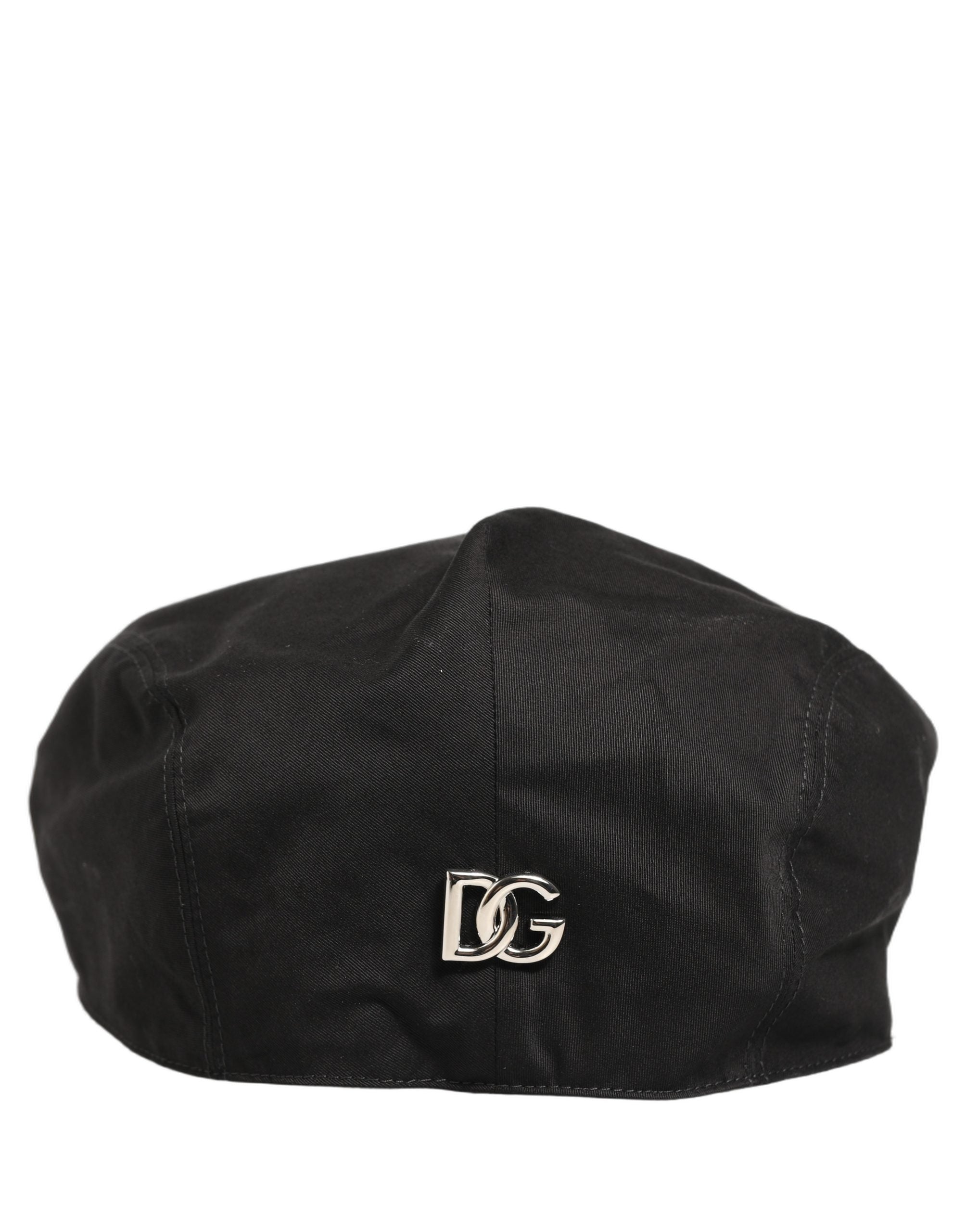 Men Black Cotton Stretch Newsboy Cloth Capello Hat