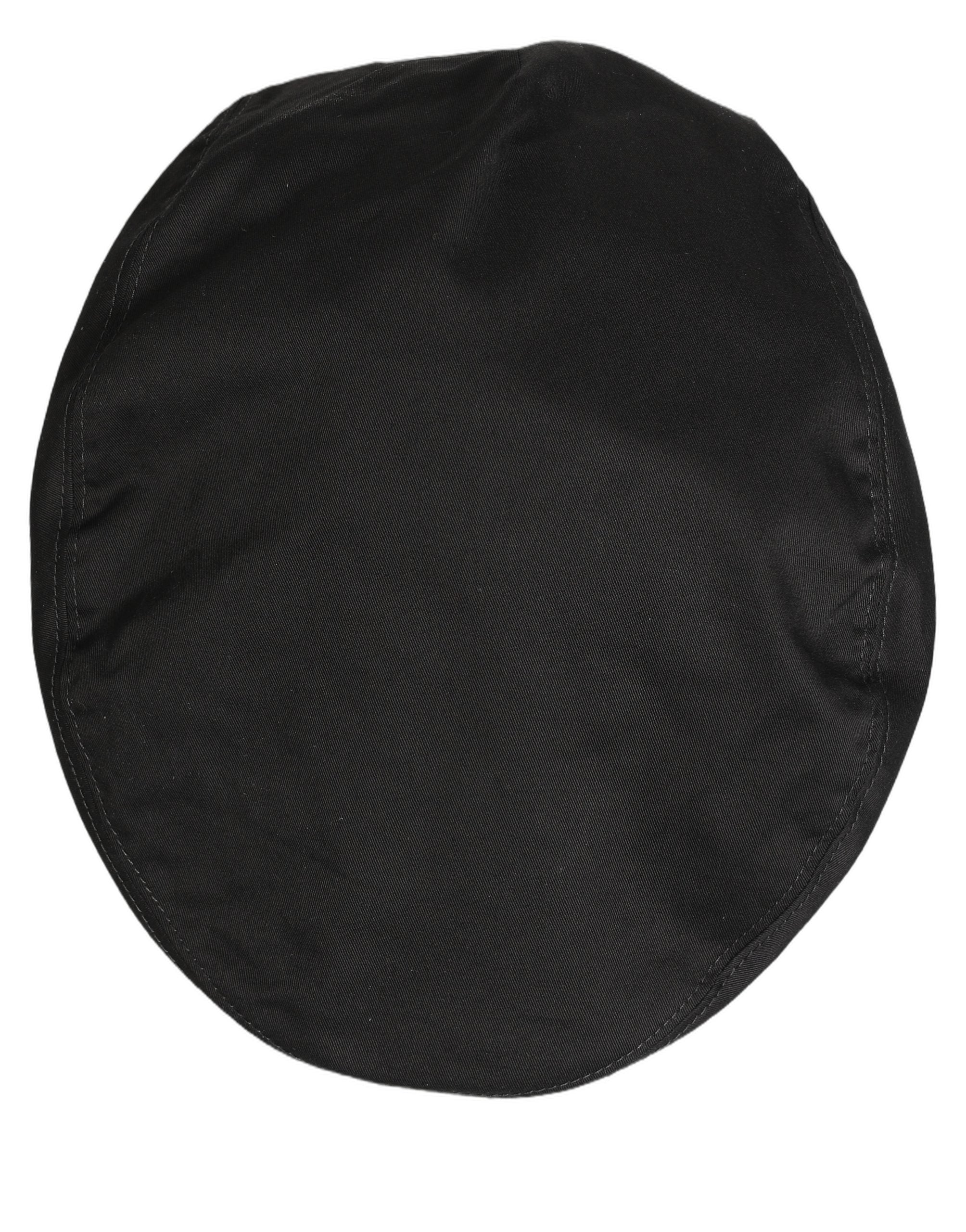 Men Black Cotton Stretch Newsboy Cloth Capello Hat
