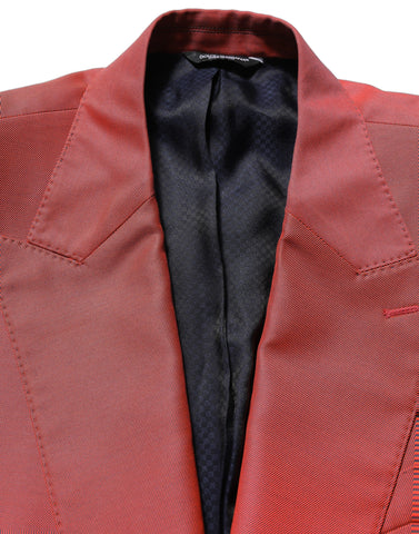Red Wool Single Breasted Men Blazer Jacket
