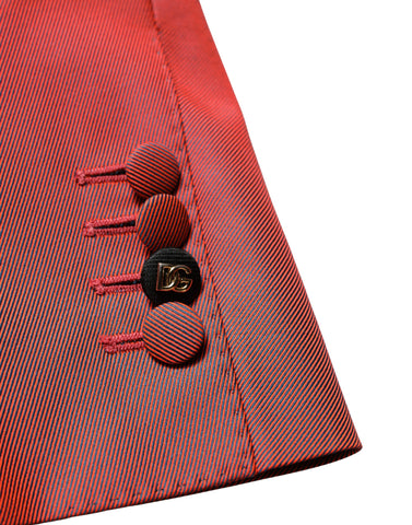 Red Wool Single Breasted Men Blazer Jacket