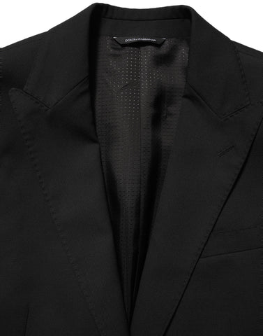 Black Polyester Single Breasted Blazer Jacket