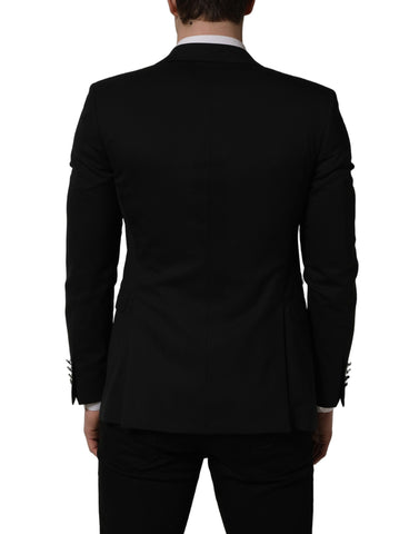 Black Polyester Single Breasted Blazer Jacket