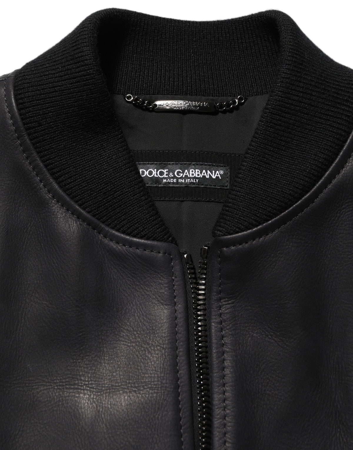 Black Leather Full Zip Men Biker Jacket