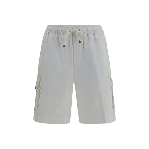 White Cotton Bermuda Shorts