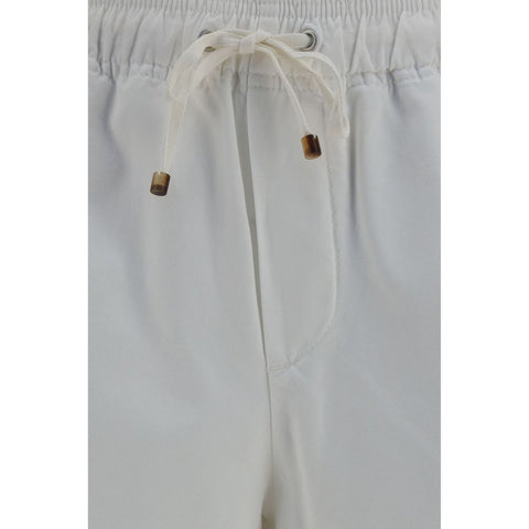 White Cotton Bermuda Shorts