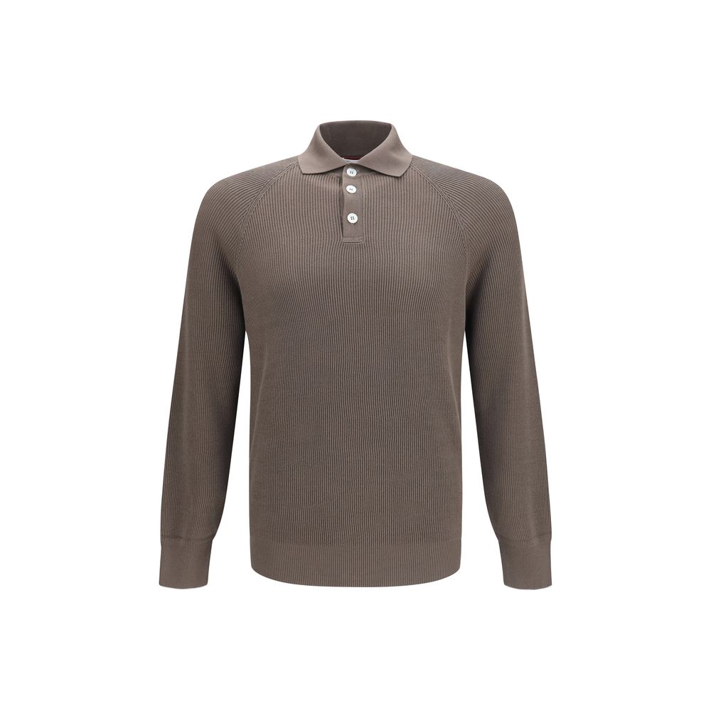 Brown Cotton Polo Shirt