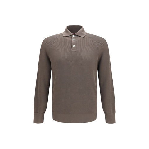 Brown Cotton Polo Shirt