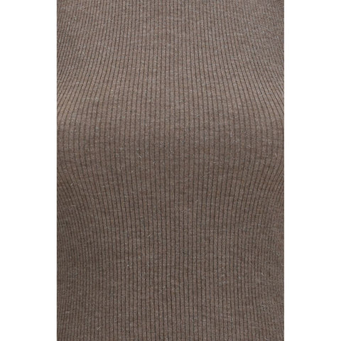 Brown Cashmere Sleeveles Sweater