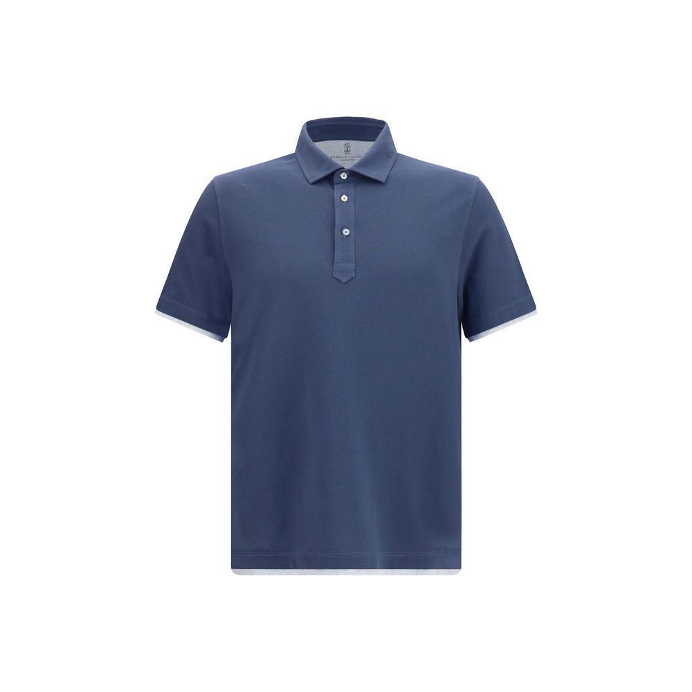 Blue Cotton Polo Shirt