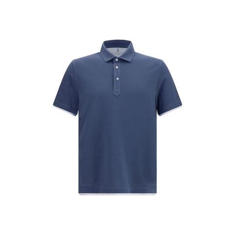 Blue Cotton Polo Shirt