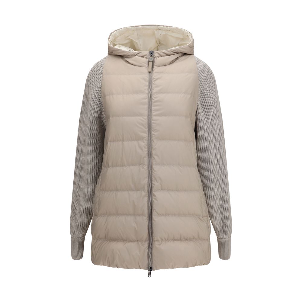 Gray Polyester Full-Length Jacket