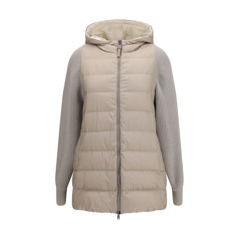 Gray Polyester Full-Length Jacket