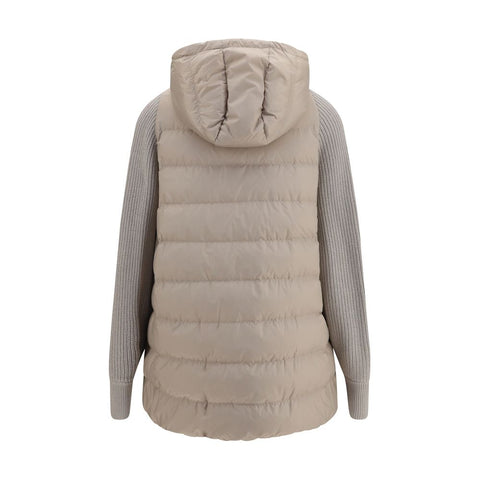 Gray Polyester Full-Length Jacket