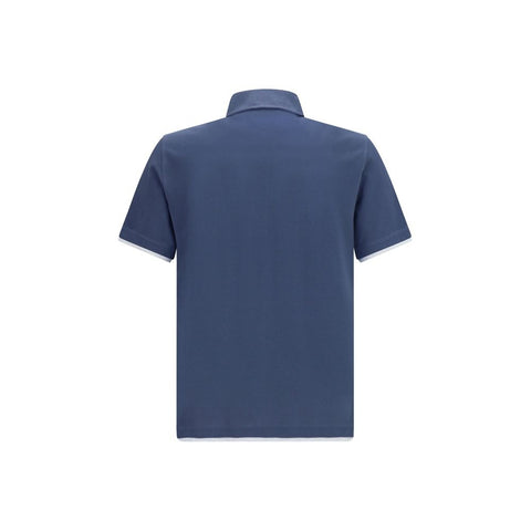Blue Cotton Polo Shirt