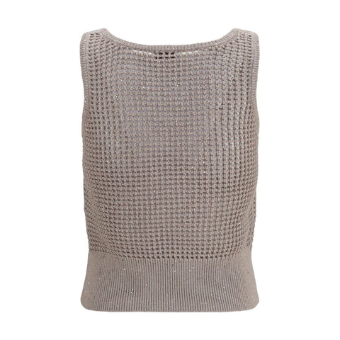 Beige Cotton Tank Tops