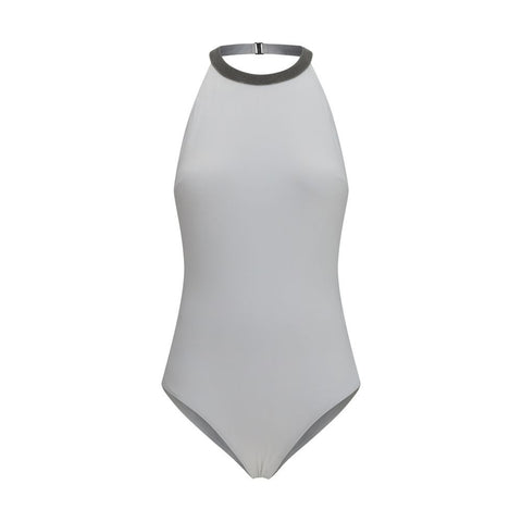 White Polyamide One-Piece Swimsuit