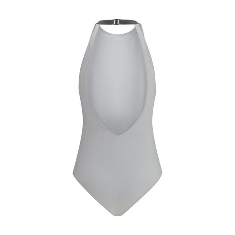 White Polyamide One-Piece Swimsuit