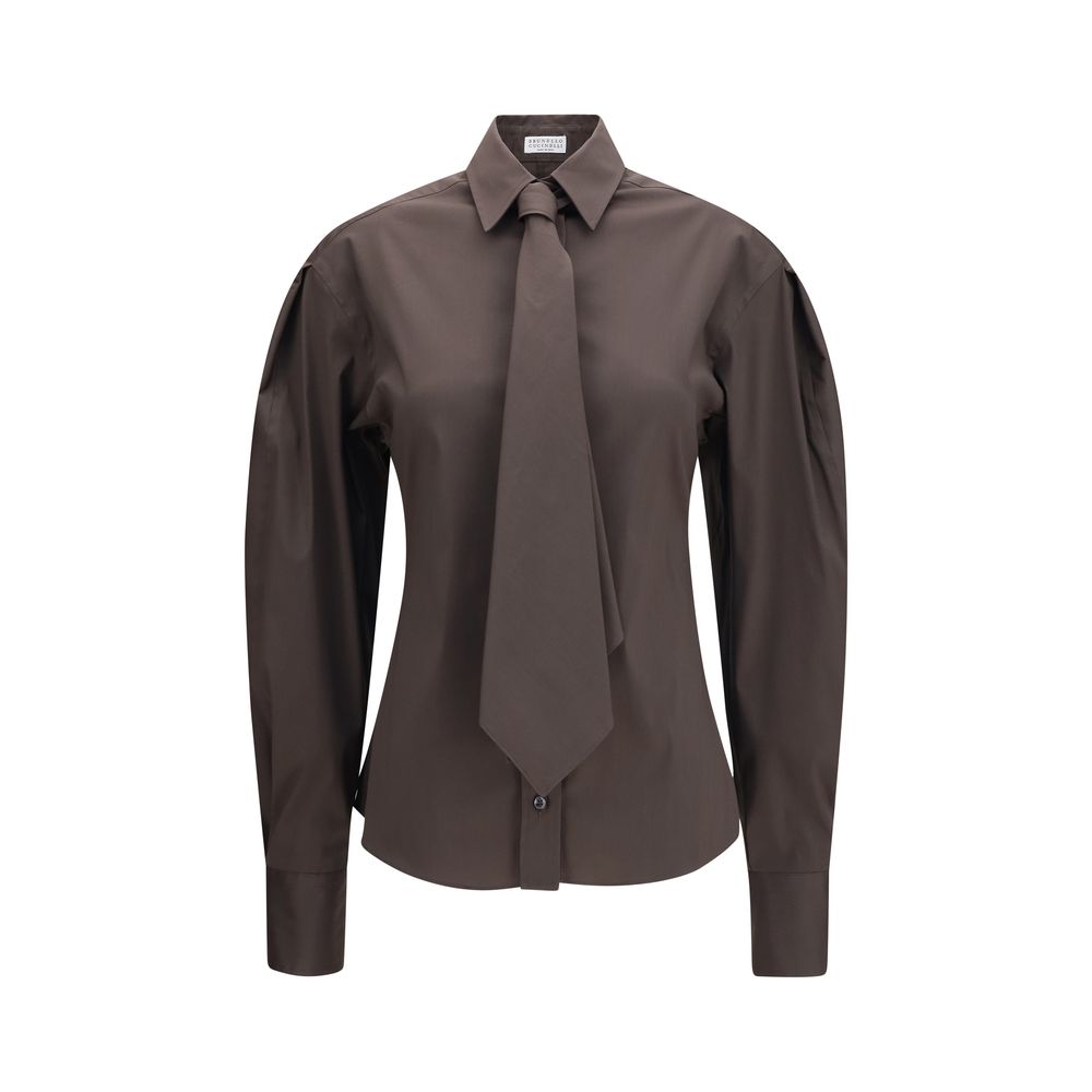 Brown Cotton Dress Shirt