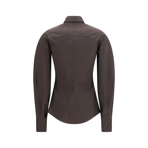 Brown Cotton Dress Shirt