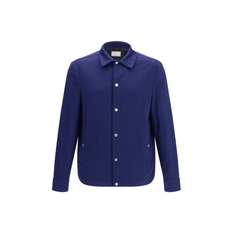 Blue Cashmere Full-Length Jacket