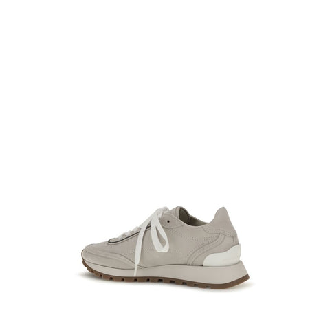 Gray Calf Leather Bos Taurus Athletic Sneakers