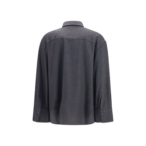 Gray Wool Oves Aries Dress Shirt