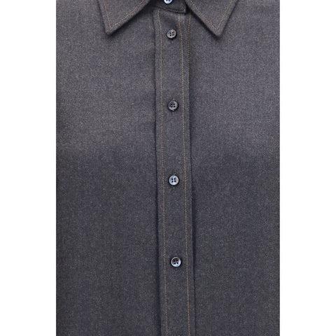 Gray Wool Oves Aries Dress Shirt