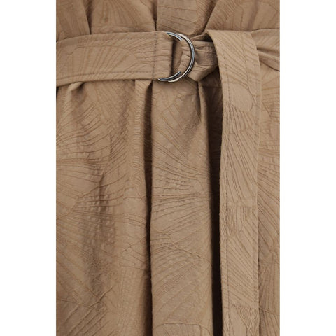 Beige Cotton Casual Dress