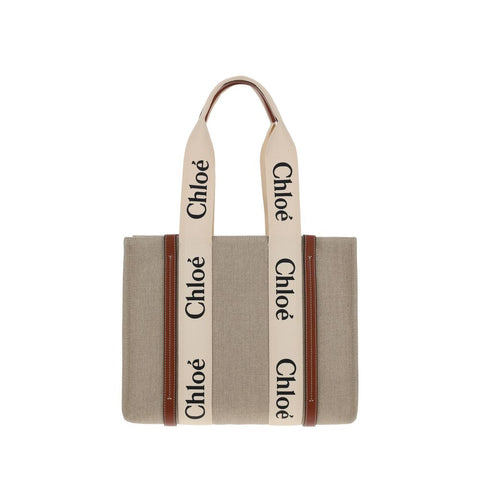 Beige Linen Handbag